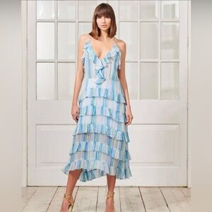 EVARAE Mimi Midi Dress in Marine Stripes